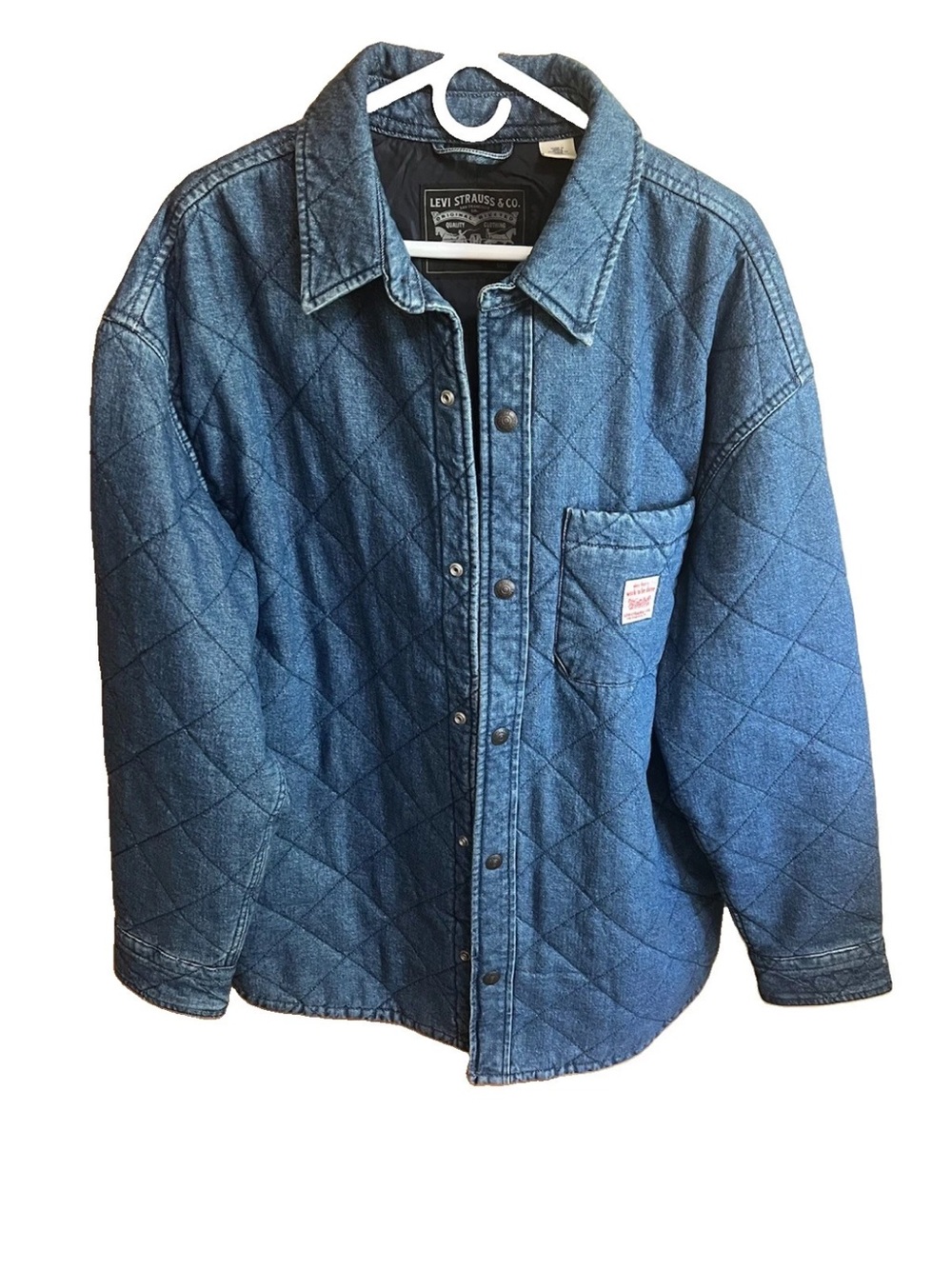 Levi’s Parkside Overshirt Quilted Blue Denim / Doom Stone L Oversized Streetwear